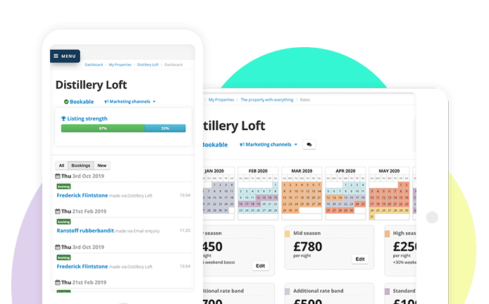 Graphic of Bookster property management interfaces