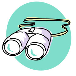 Illustrated image of a pair of Binoculars